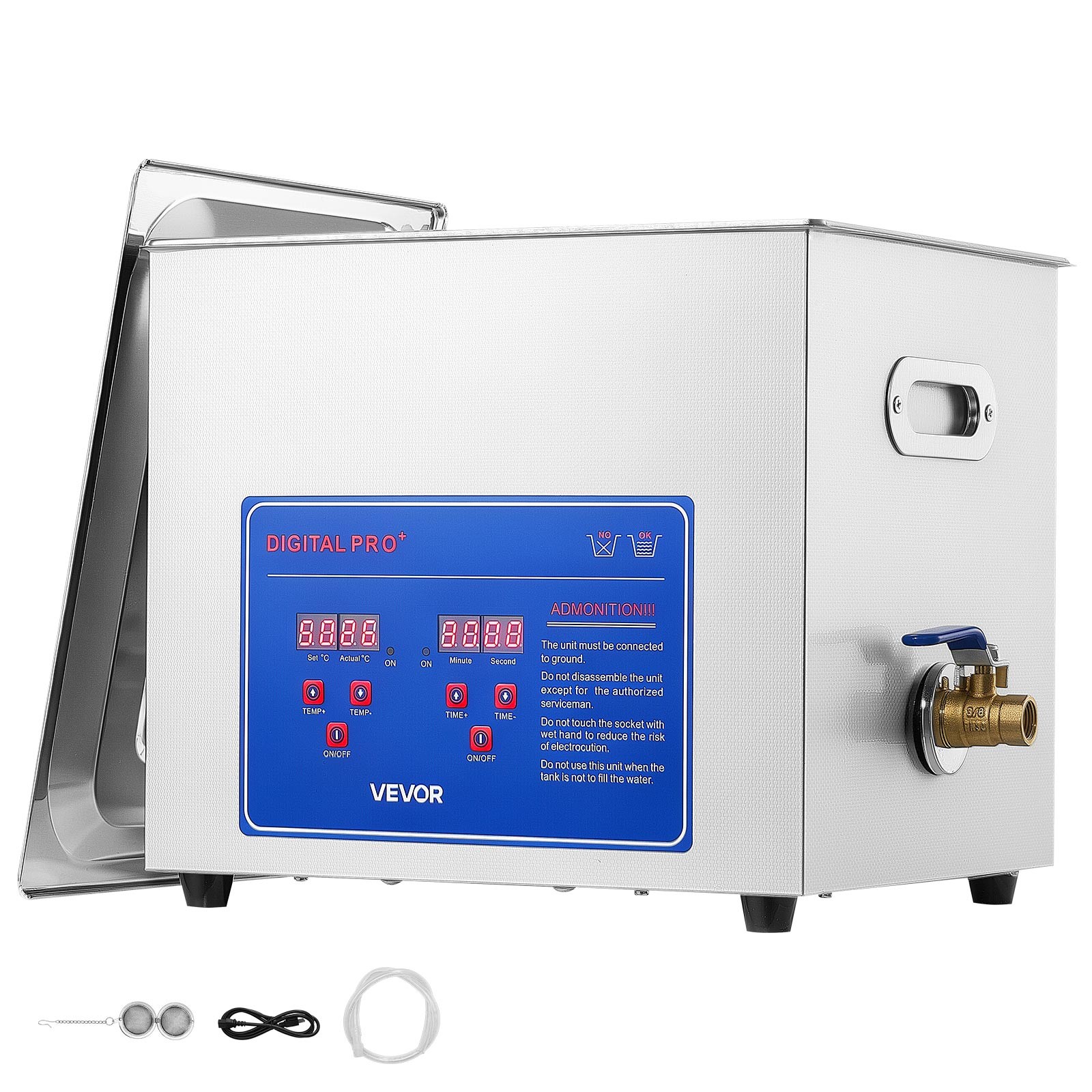 VEVOR Ultrasonic Cleaner 10L-Class Ultrasonic Parts Cleaner 40kHz for Glasses