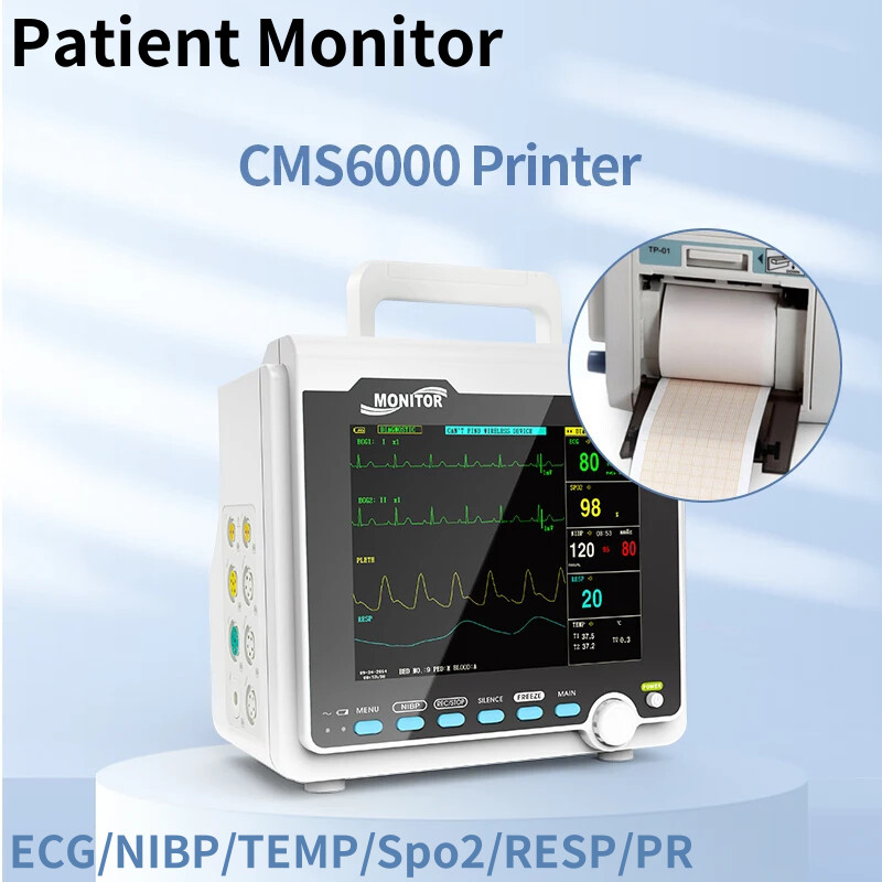 Portable Patient Monitor 8 inch Vital Signs Monitor with Printer