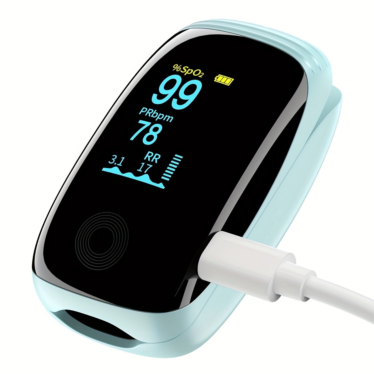 Rechargeable Pulse Oximeter Fingertip Oxygen Monitor Fingertip w/SpO2 Pulse Rate