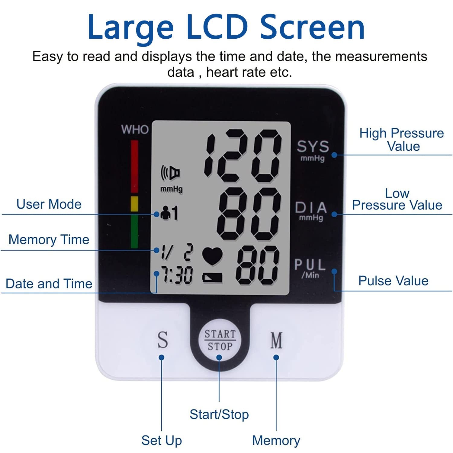 Wrist Blood Pressure Monitor for Home Use, Automatic Talking Blood…