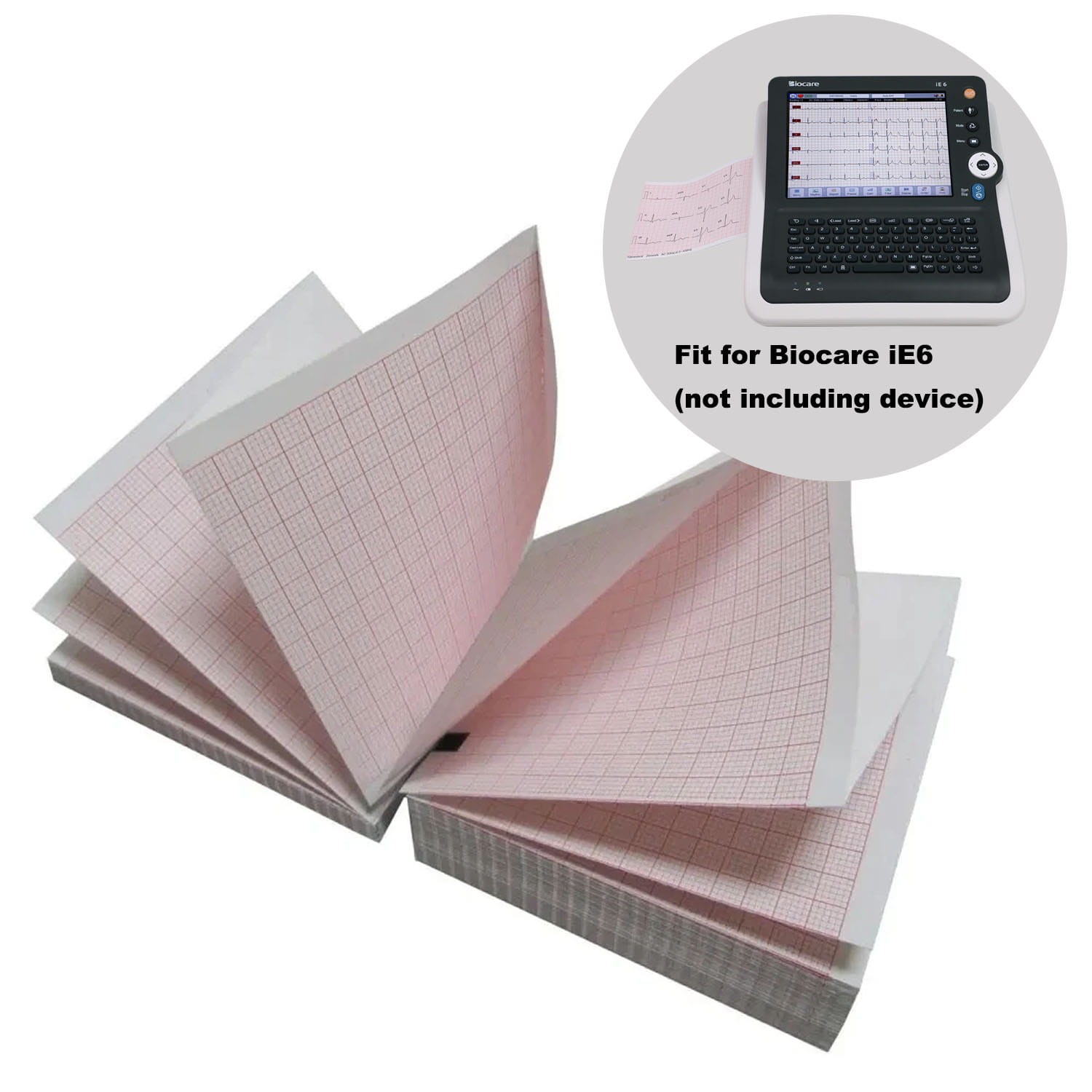 6-channel ECG Paper Z- fold paper 112*140 mm (4.41″ x 5.51″) for Biocare iE6，US