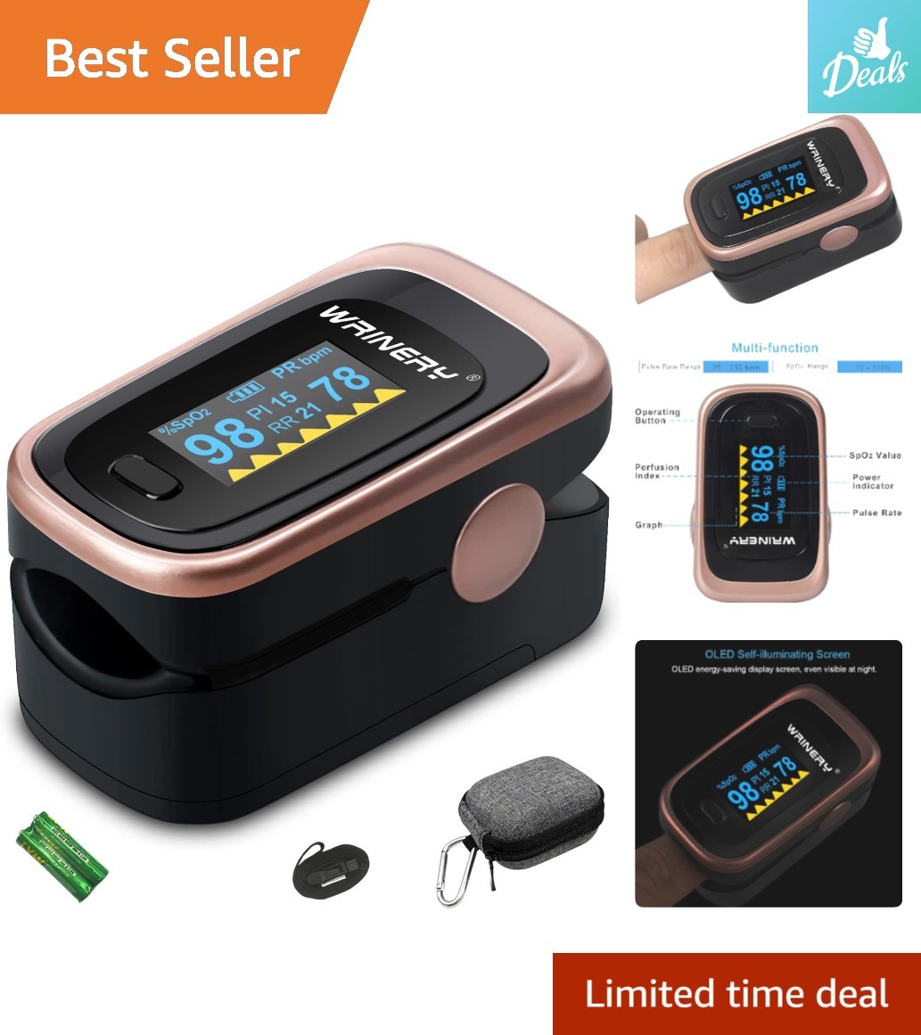 Accurate Fingertip Oxygen Monitor with OLED Display – Portable & Lightweight