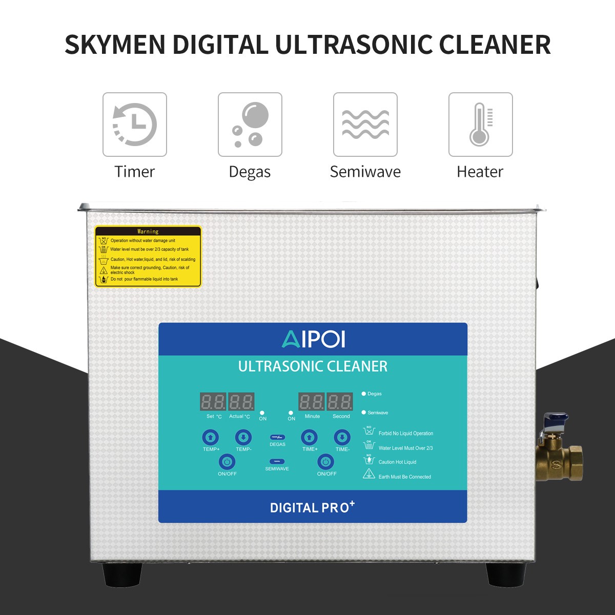 10L Ultrasonic Cleaner Cleaning Equipment Industry Heated W/Timer Heater