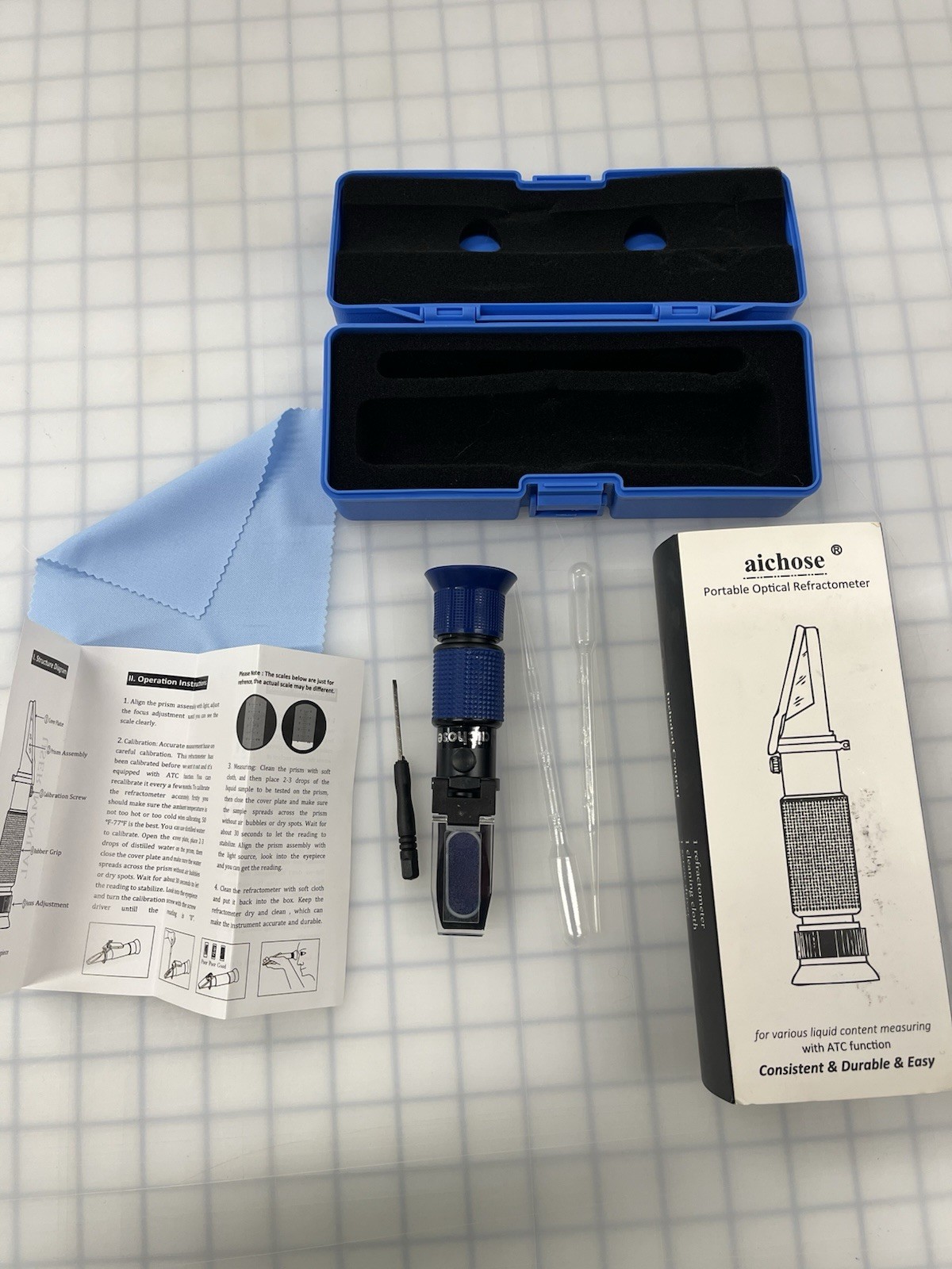 Aichose 0-80% Brix Refractometer With Case And Accessories