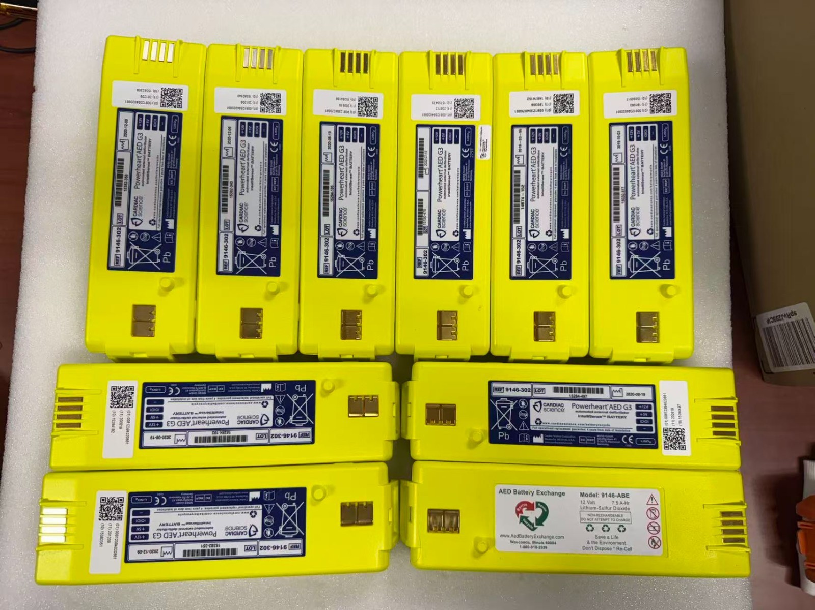 10-Cardiac Science IntelliSense Defibrillator Battery PowerHeart G3 AED Untested