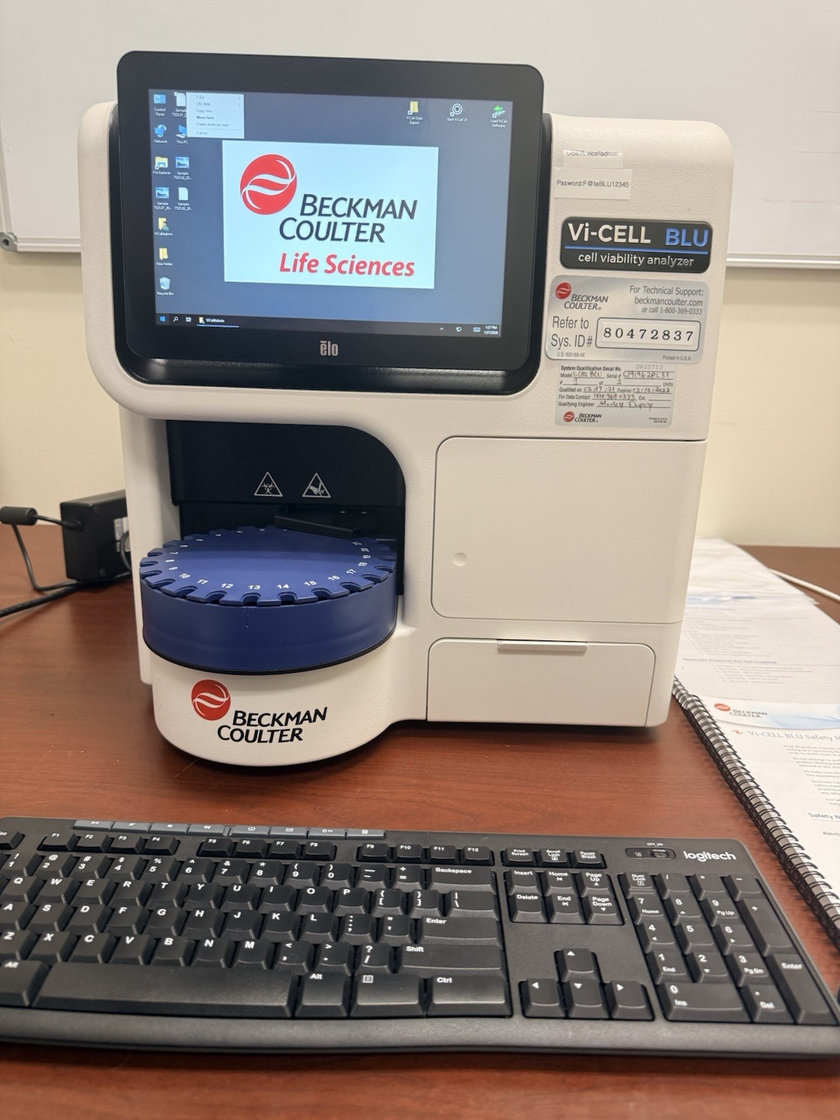 2020 Beckman Coulter Vi-Cell BLU Analyzer, Software Included, Excellent Cond