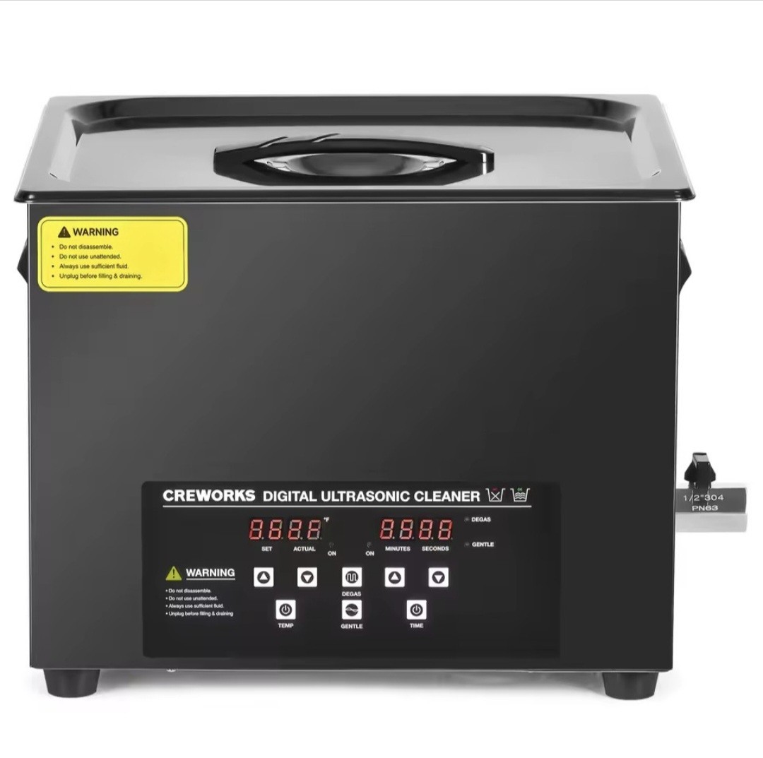 CREWORKS Titanium Steel Ultrasonic Cleaner 10L Timed Digital Cleaning Equipment