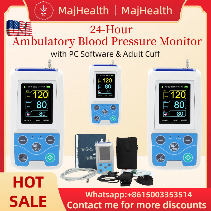 Fast US Shipping | 24-Hour Ambulatory Blood Pressure Monitor with Adult Cuff