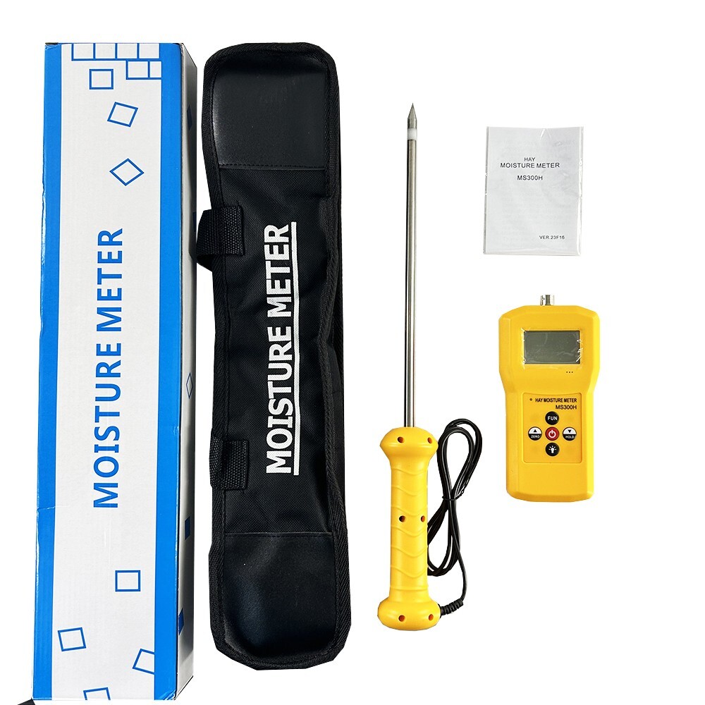 Hay Moisture Tester Meter with Needle 280mm Test Range 0-80% Resolusion 0.1