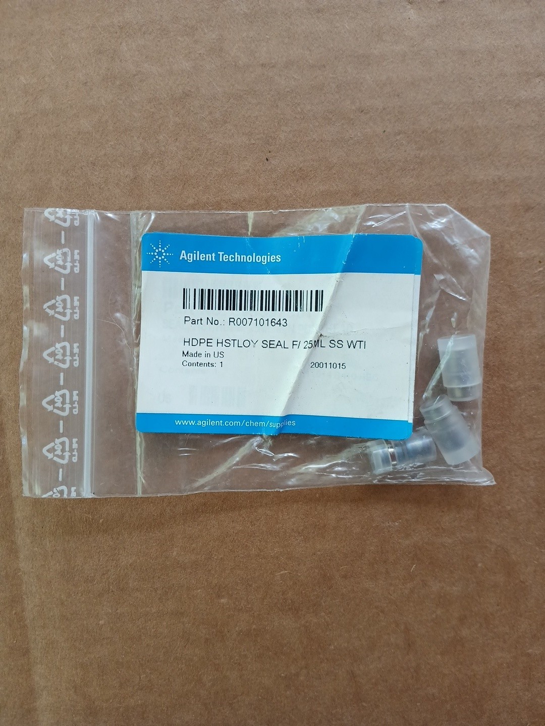 Agilent Varian HPLC Piston Seal R007101643 HDPE Hastelloy 25mL SS Head
