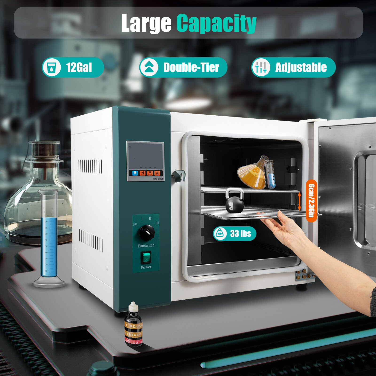 45L 1000W Lab Digital Air Convection Drying Oven Reheating Oven Blast Dry Oven