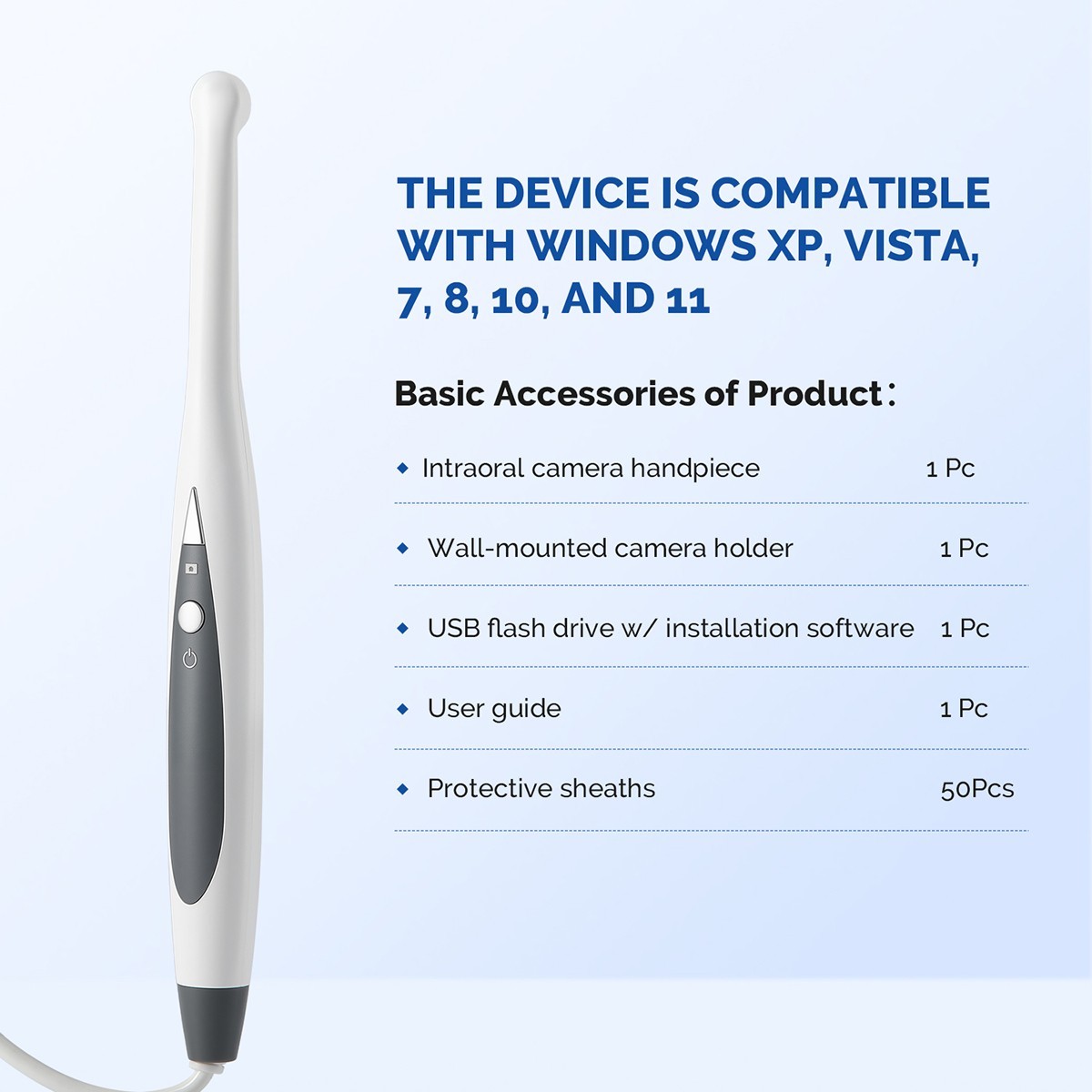 Dental 720HD Intra Oral Camera Handpiece Imaging Endoscope With Sheaths FDA