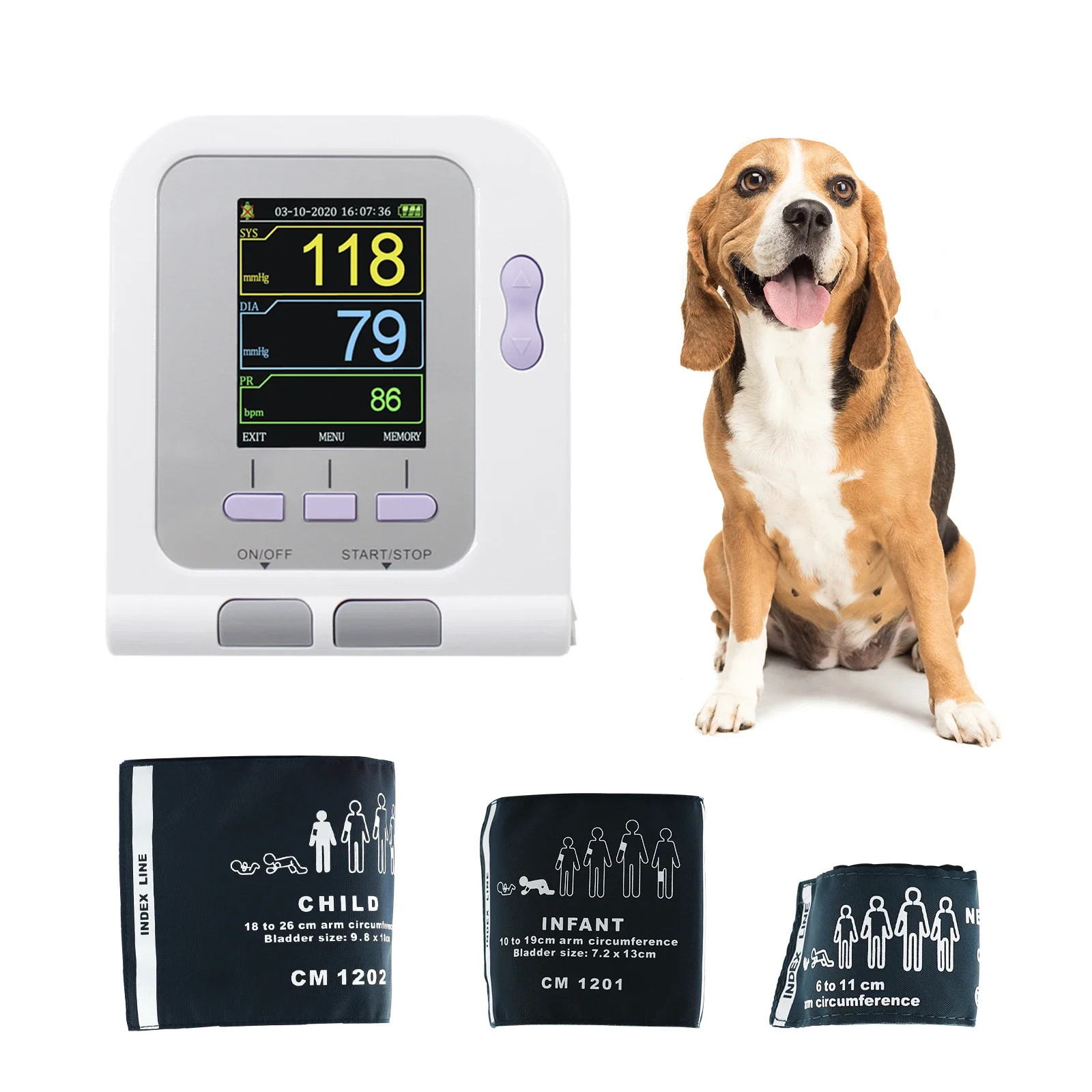 CONTEC 08A-VET Veterinary Blood Pressure Monitor with NIBP SpO2 Probe*++