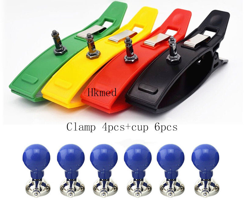 Universal Multi ECG EKG Electrode Adapter Limb Clamp 4pcs, Suction Cup Bulb 6pcs