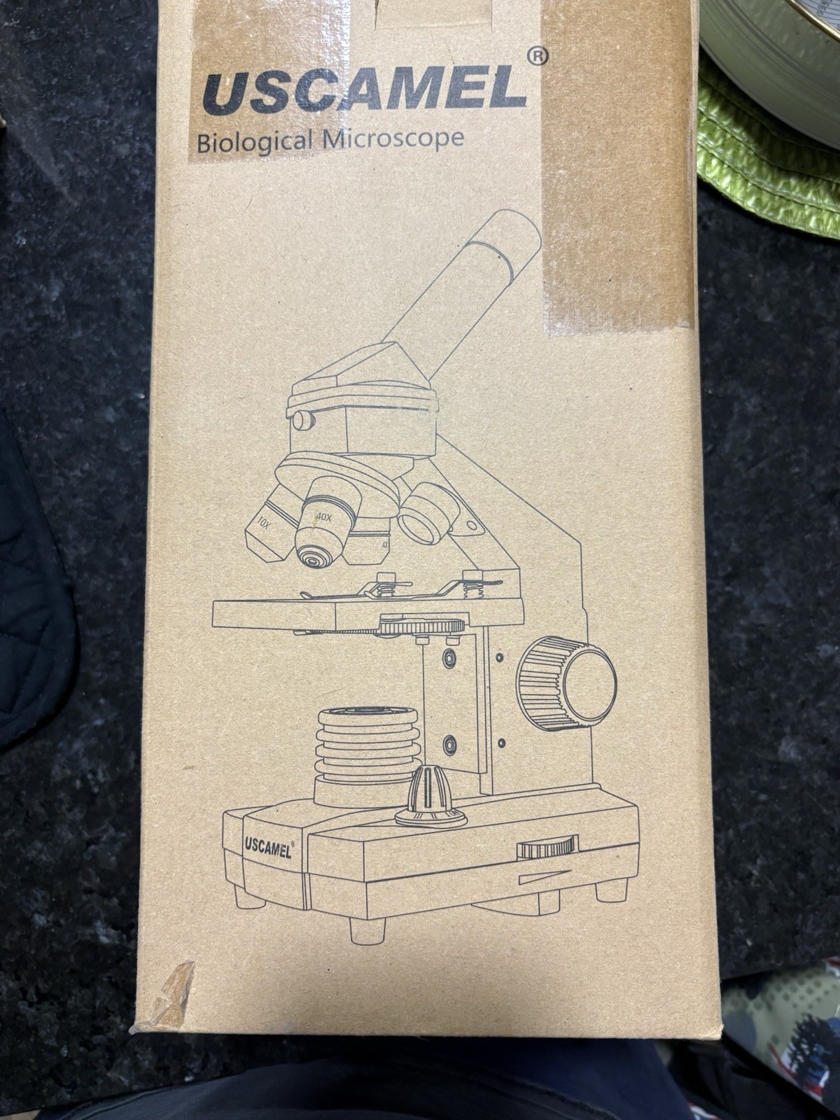USCamel Biological Microscope 4x,10x,40x Science Kit