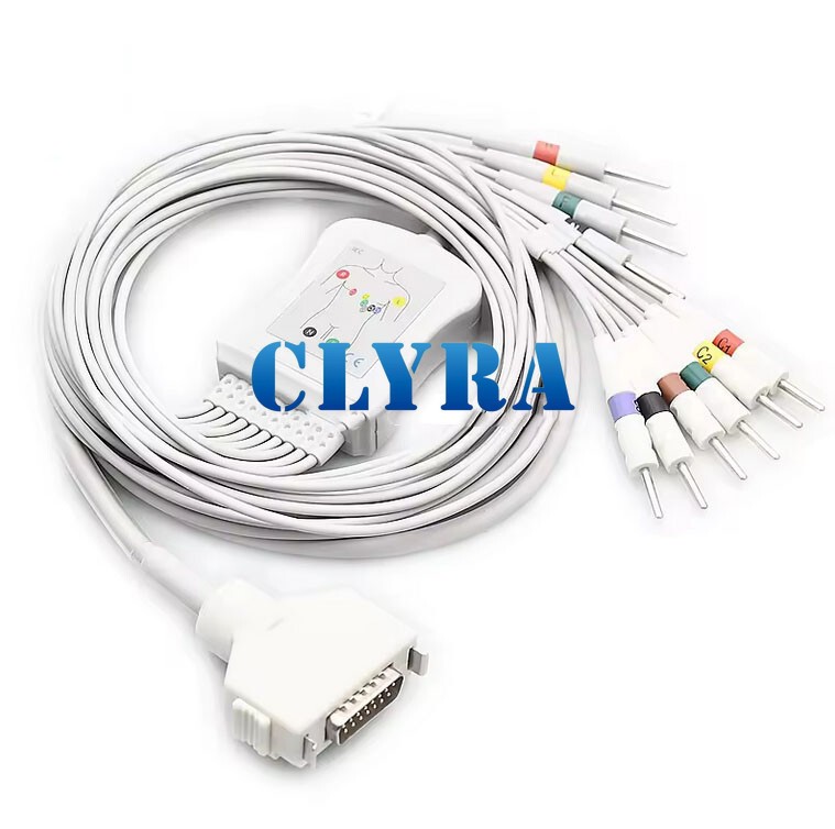 Compatible Fukuda FX-2111 EKG 10 lead Cable Din 3.0mm ECG Cable