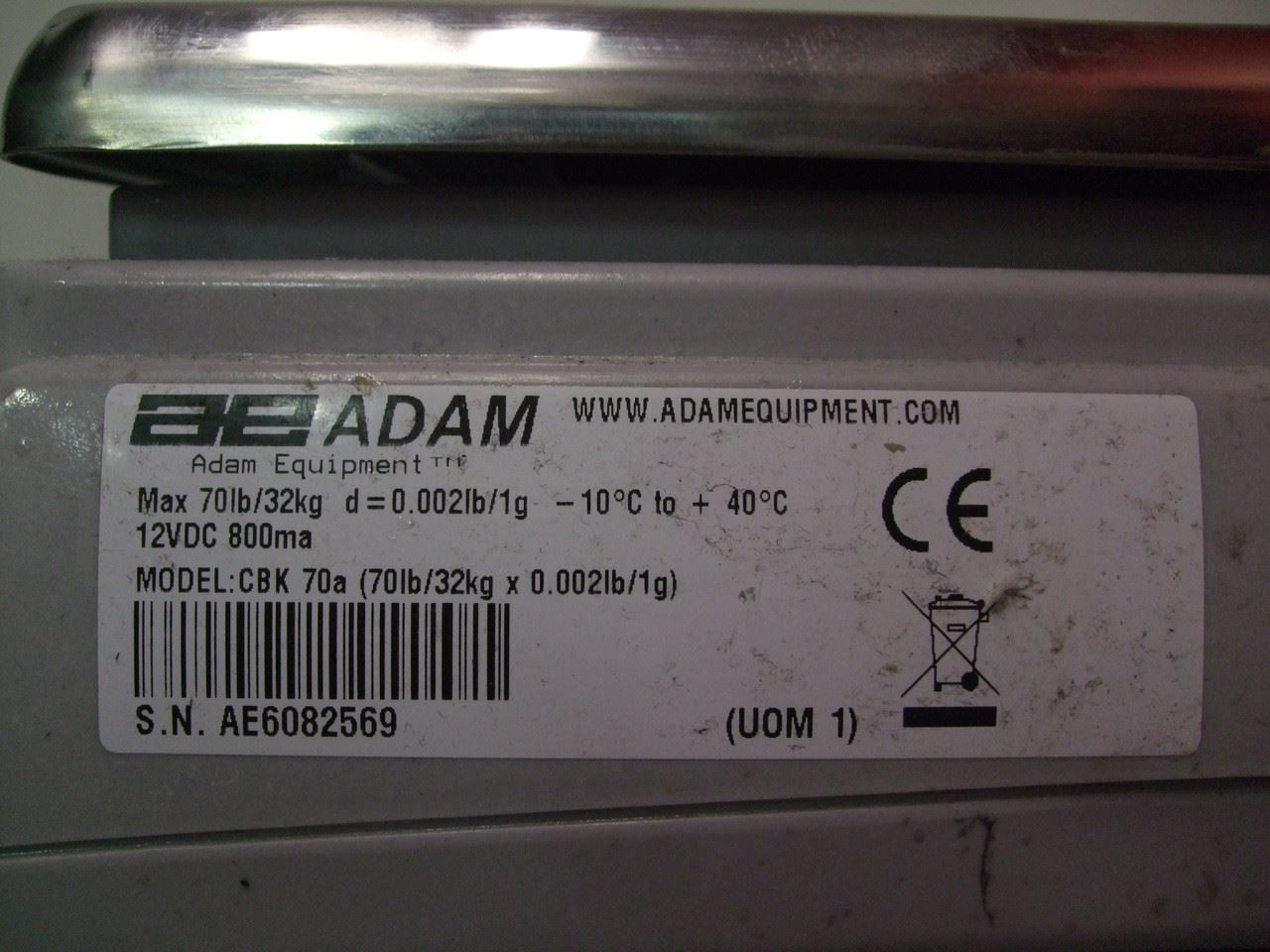 AE Adam Equipment Model CBK 70a Scale, 70lbs/32Kg