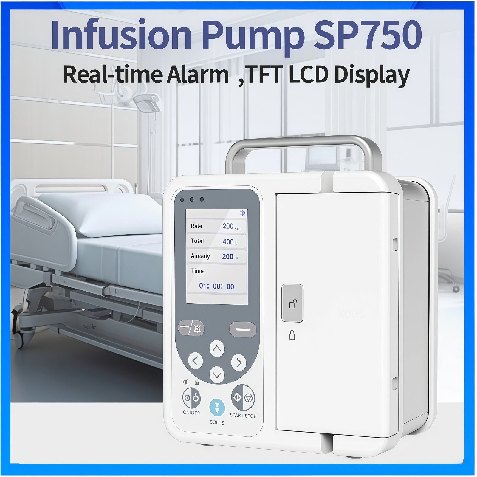Digital Volumetric Infusion Pump LCD Display High Accuracy Infusion Pump