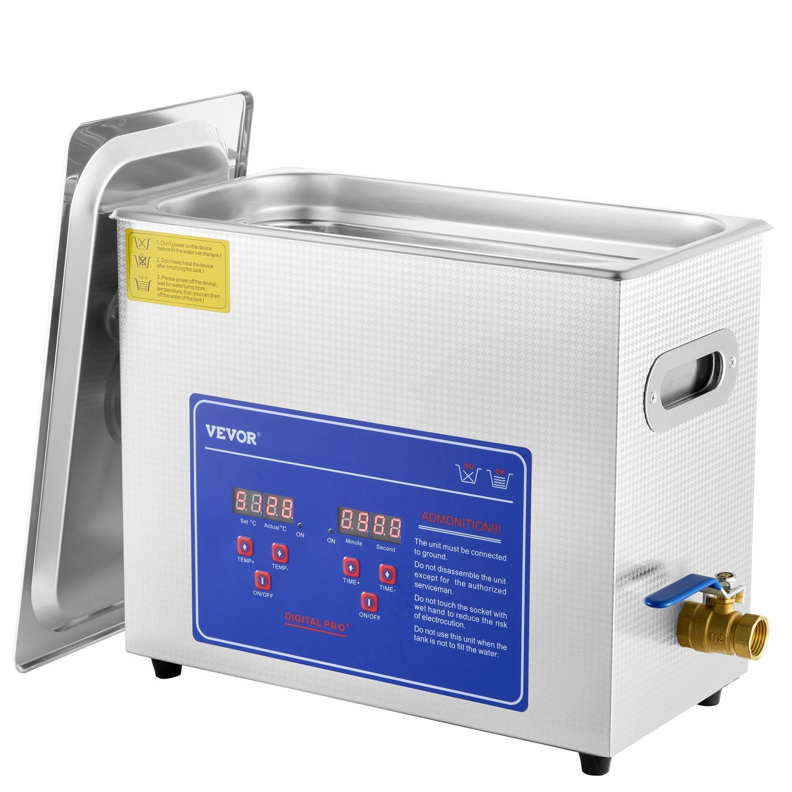 Electronics 6L Ultrasonic Cleaner 40kHz 180W Digital SUS304