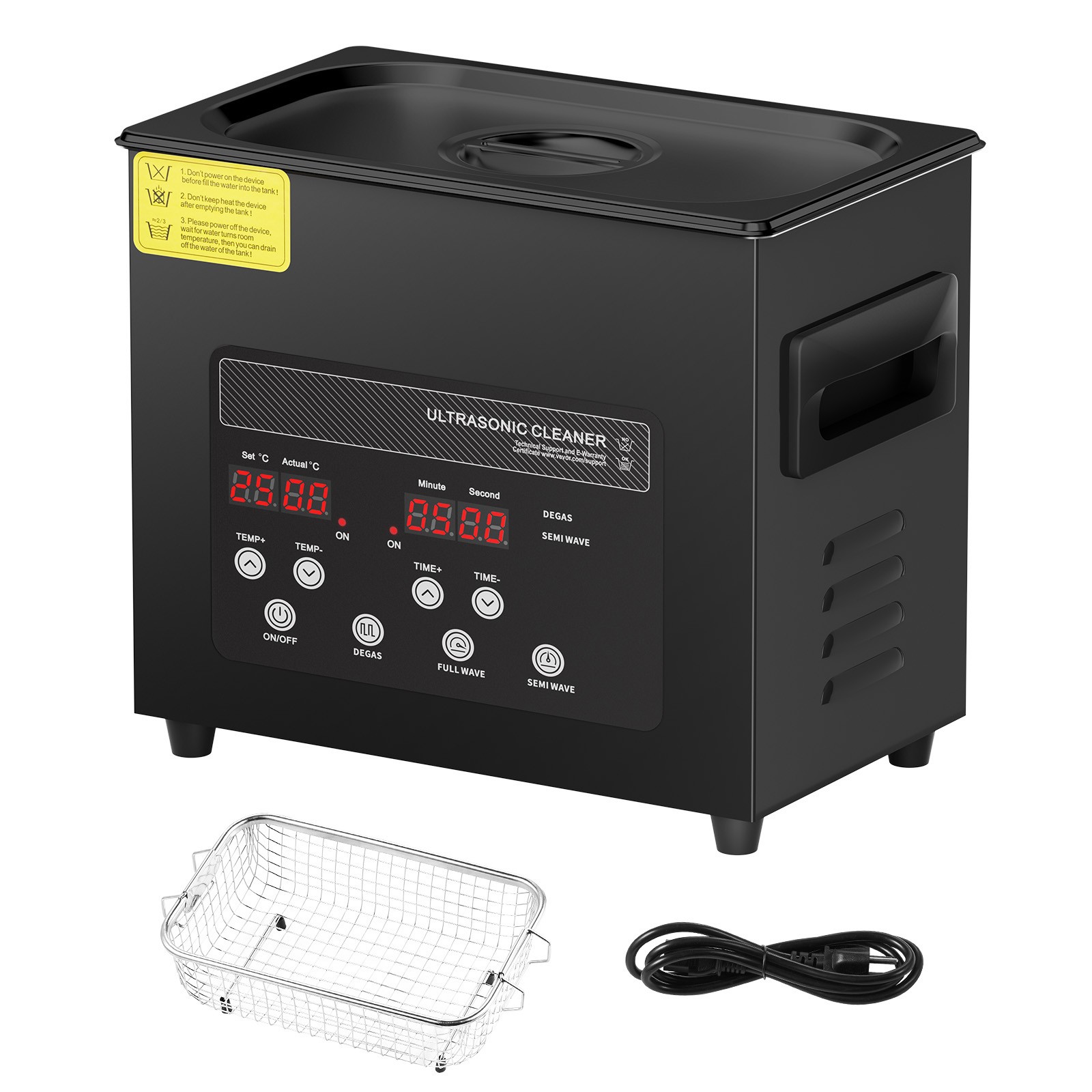 Uimoso 3L Ultrasonic Cleaner Cleaning Machine with Basket Heater and Timer 120W