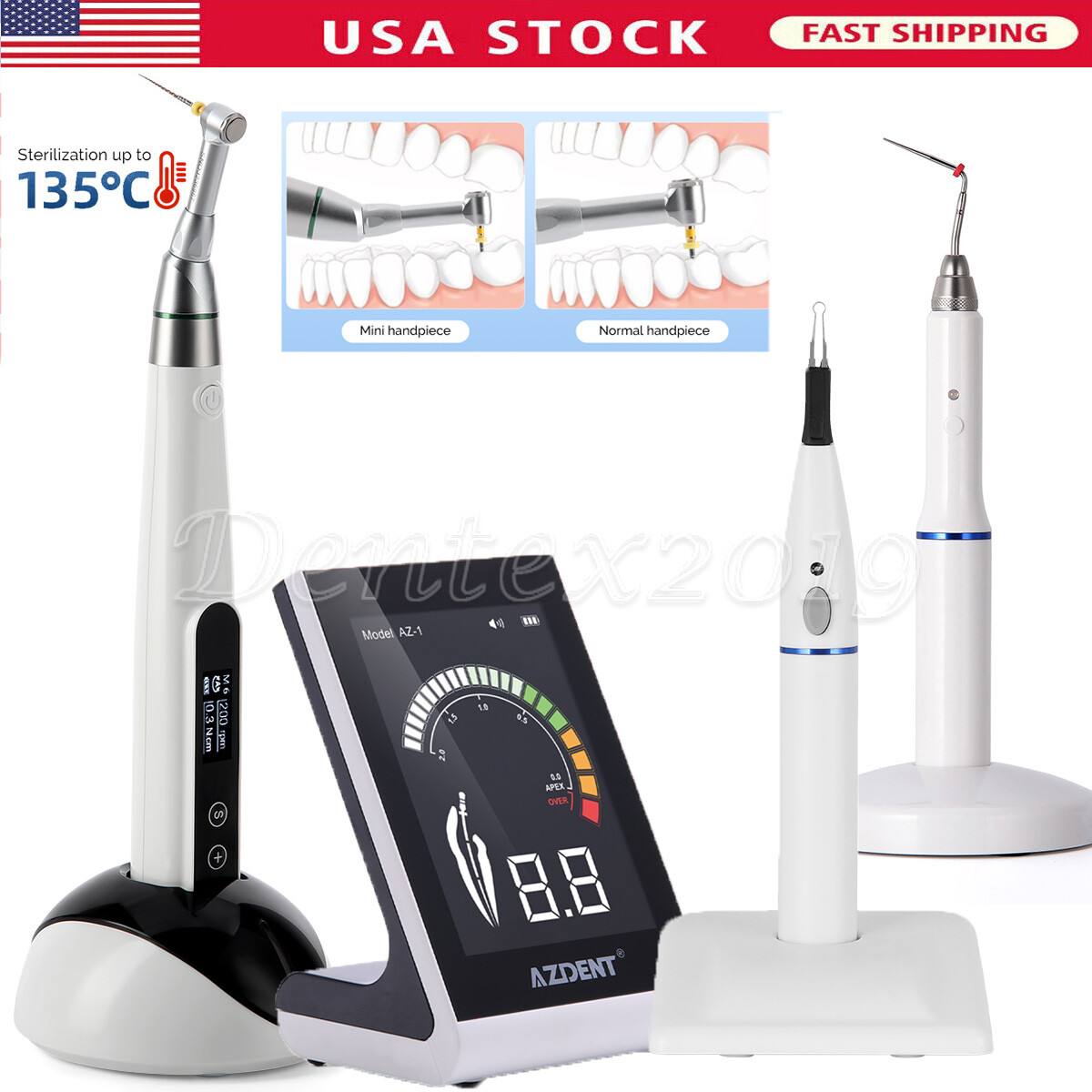 Dental LED Endo Motor 16:1/Apex Locator/Gutta Percha Obturation/Tooth gum Cutter