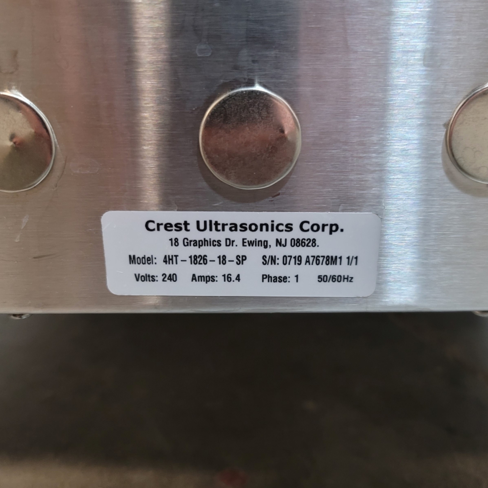 Crest 4HT-1826-18-SP Ultrasonic Cleaning Tank 1500W 40kHz 33Gal 18″ x 26″ x 18″