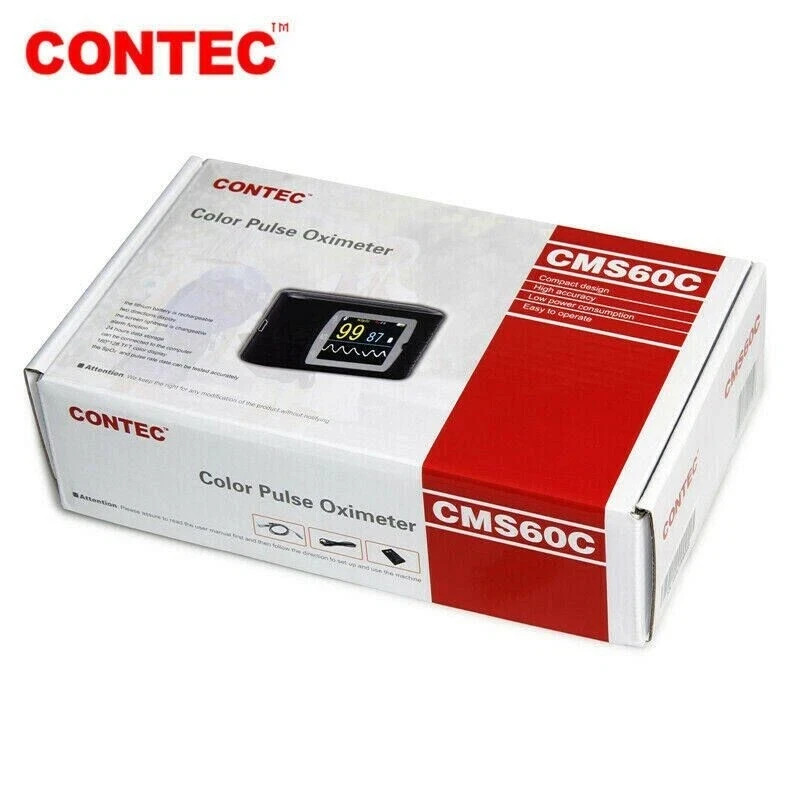 FDA CMS60C 24h Finger Pulse Oximeter SpO2 Blood Oxygen Sensor Heart Rate monitor