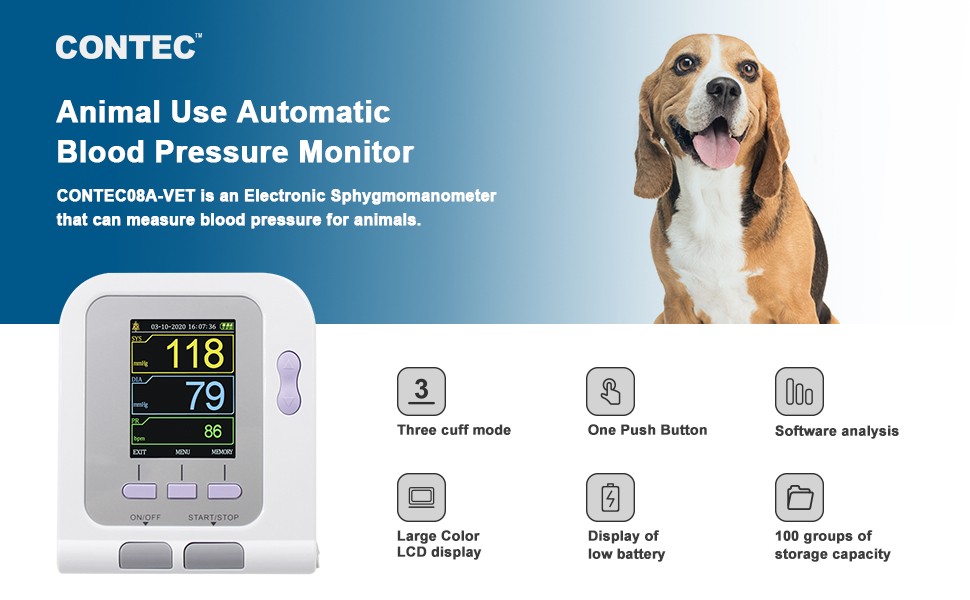 CONTEC 08A-VET Veterinary Blood Pressure Monitor with NIBP SpO2 Probe*++