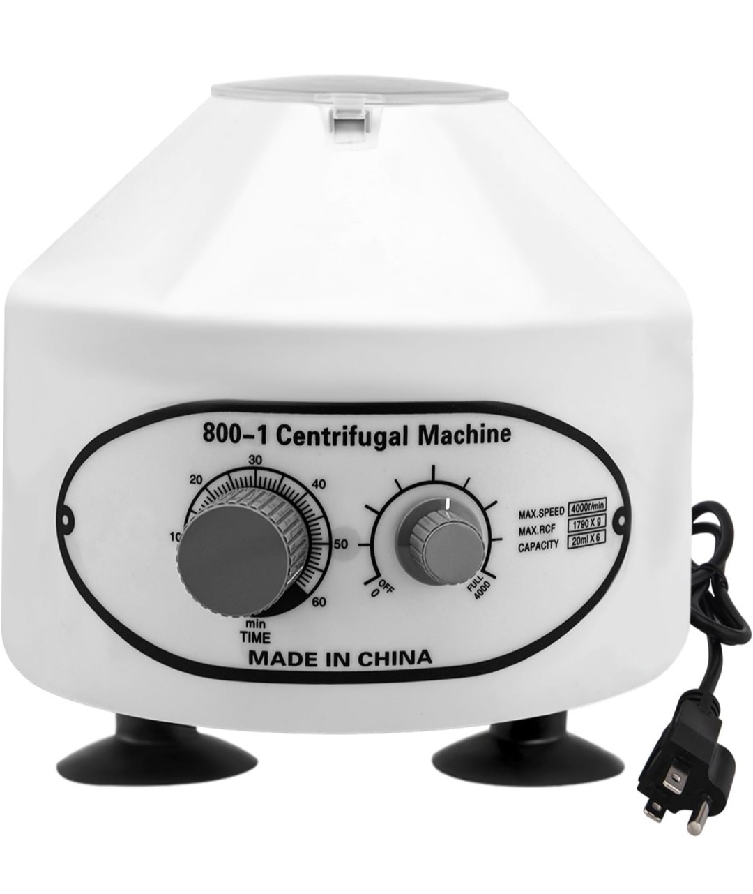 800-1 Medical Lab Centrifuge Fixed-Angle Rotor Analog 6x20ml 4000rpm