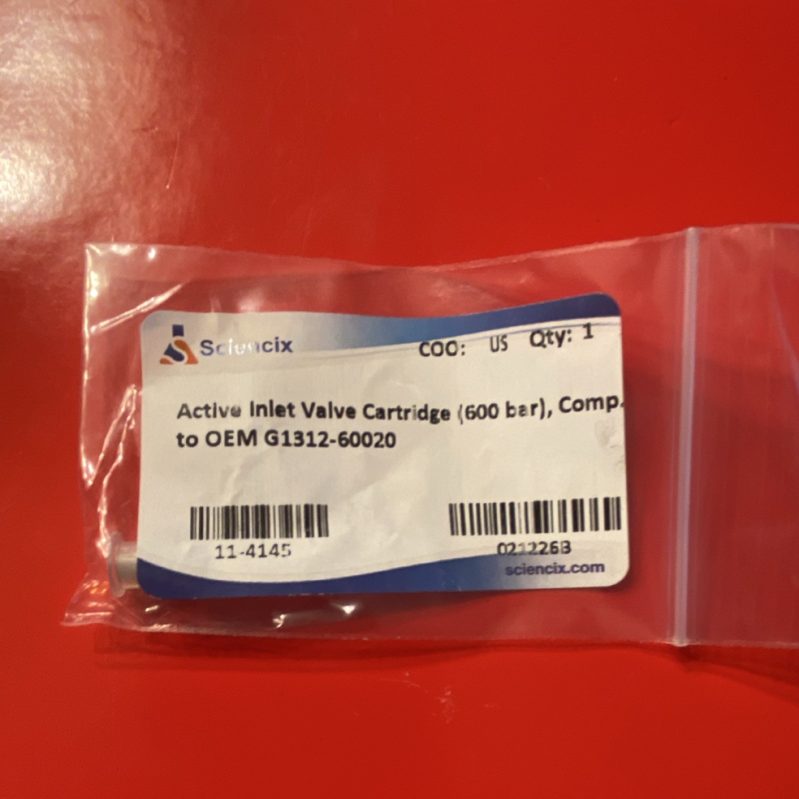Sciencix Active Inlet Valve Cartridge 600 Bar for Agilent G1312-60020