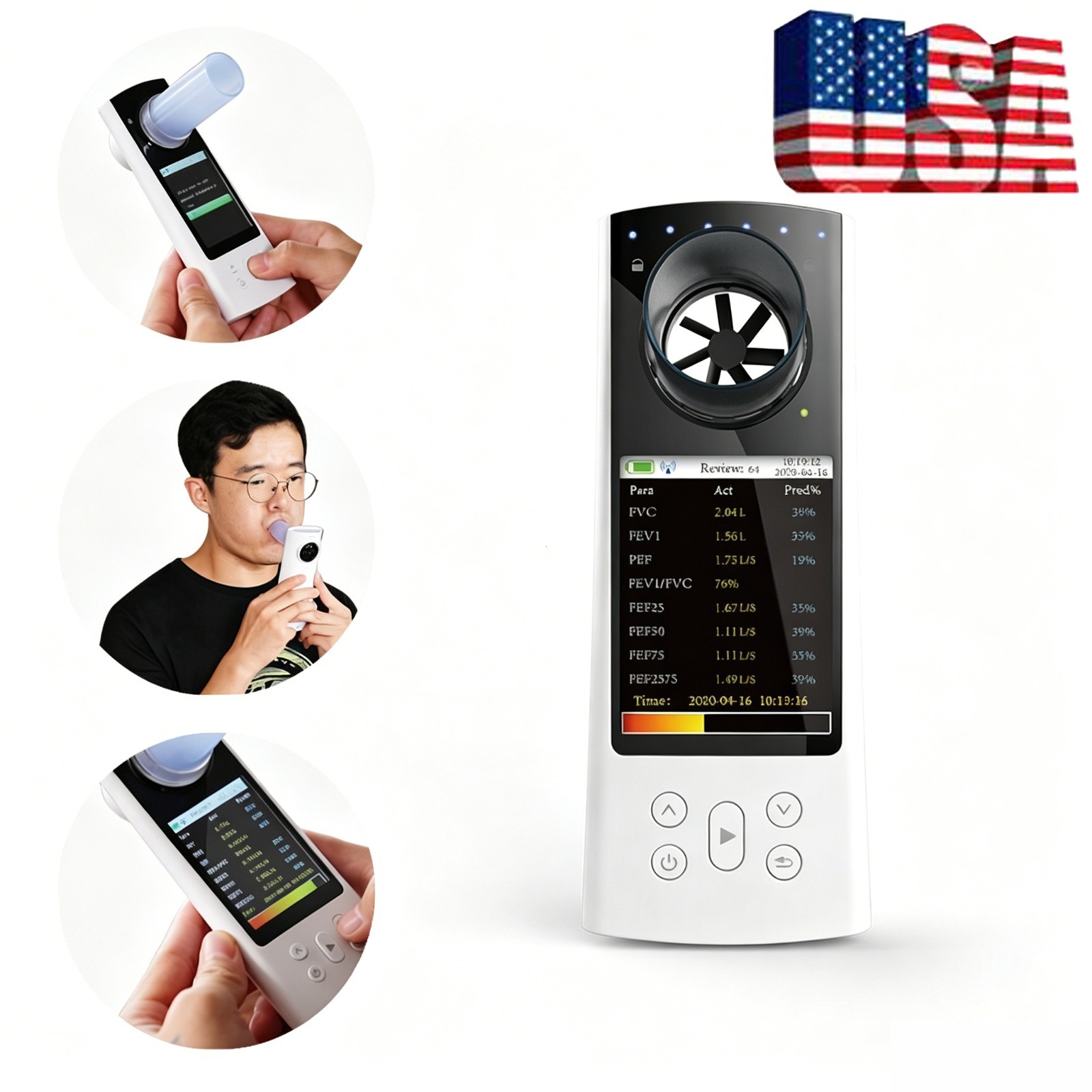 Bluetooth Spirometer for Lung Function Test with App