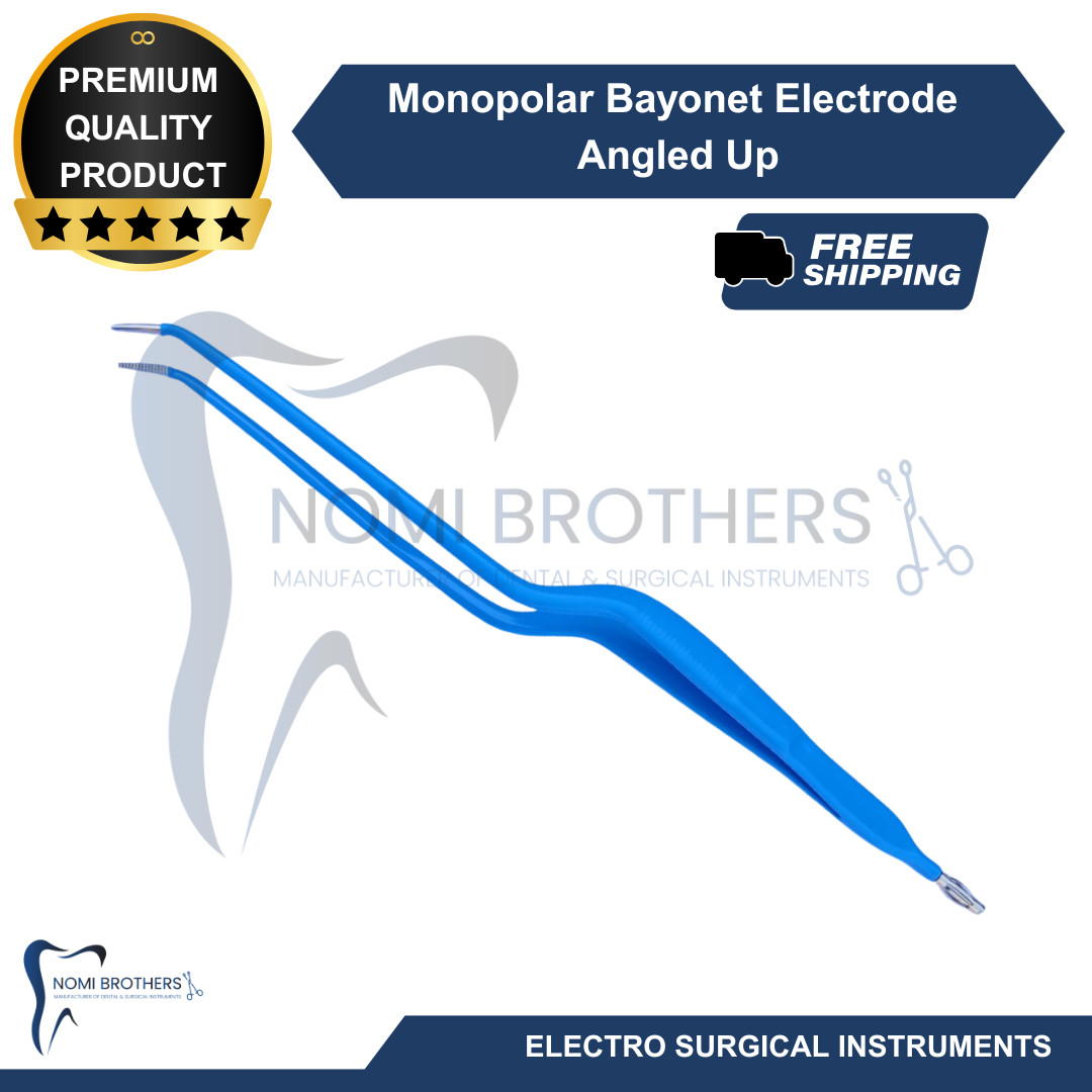 Monopolar Bayonet Electrode Angled Tip Blue Reusable Surgical Cautery CE