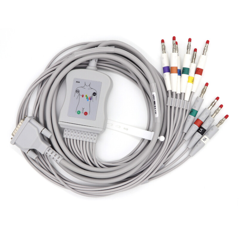For Mortara Burdick 10 Leads ECG Leadwire ECG Patient Cable TPU Banana4.0