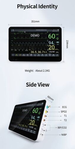 Vital Signs Patient Monitor 14″ Touch Color Multi Parameter NEW