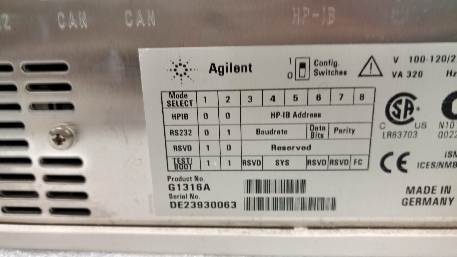 AGILENT HP 1100 HPLC G1316A TCC Thermostatted Column Compartment