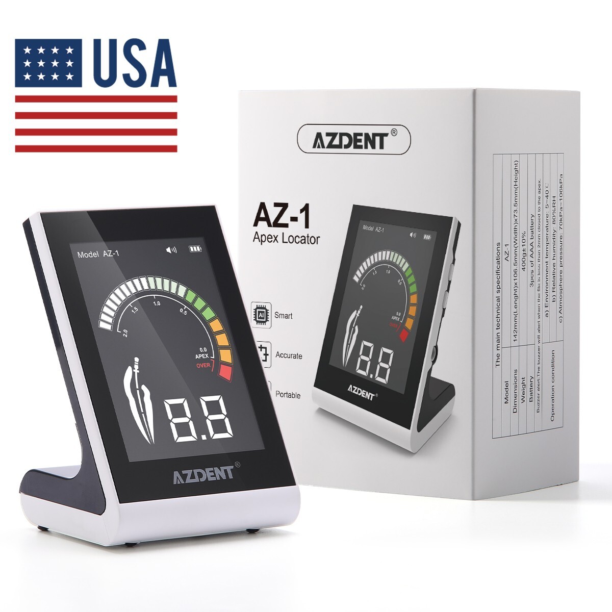 AZDENT Dental Endodontic Electronic Apex Locator Root Canal Measuring AZ-1