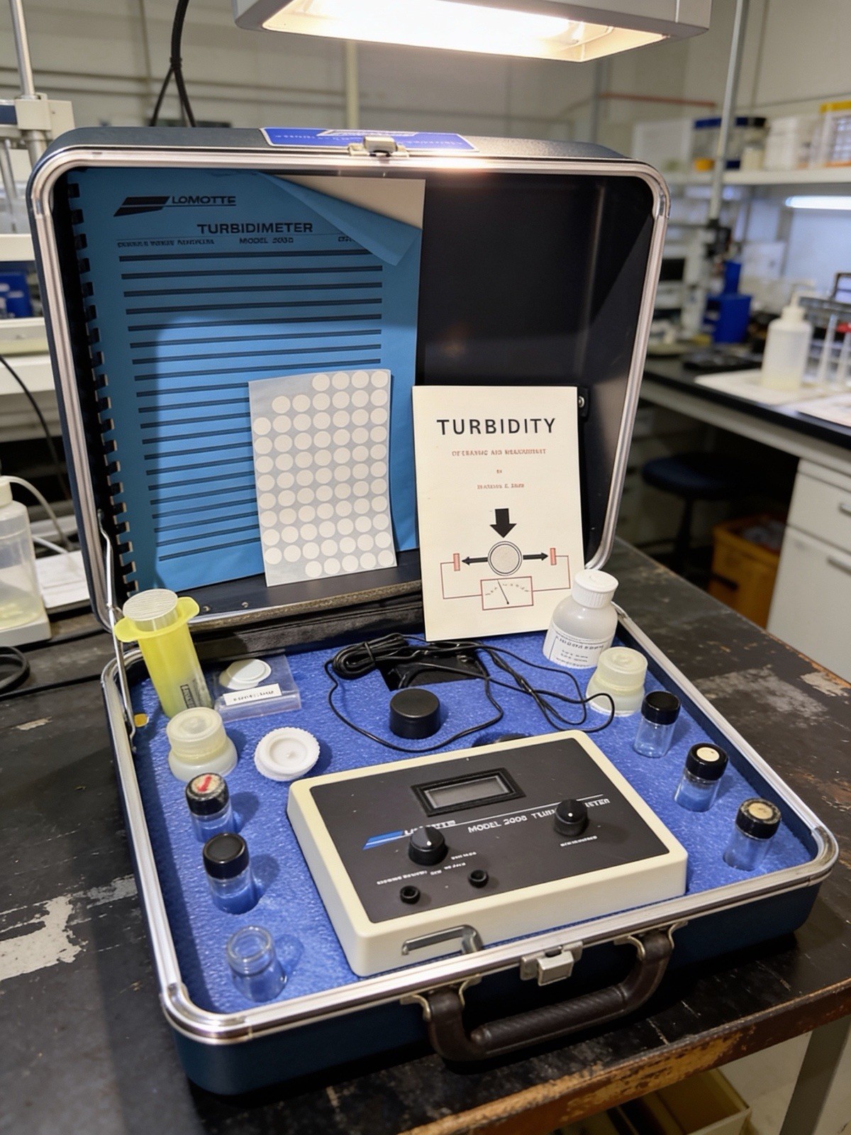 Vintage LaMotte Model 2008 Turbidimeter Water Testing Kit Portable Lab Case
