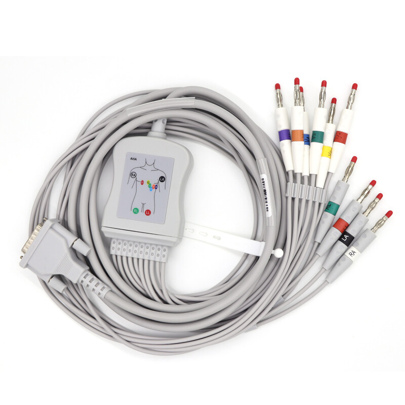 For Mortara Burdick 10 Leads ECG Leadwire ECG Patient Cable TPU Banana4.0