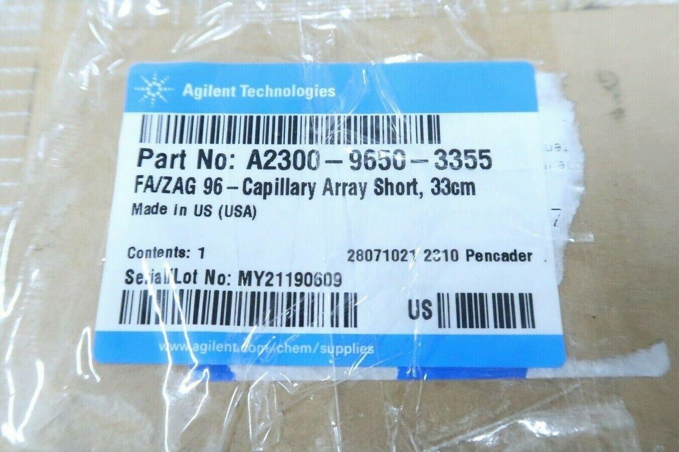 Agilent A2300-9650-3355 (FA/ZAG) 96-Capillary Array Short 33cm, Unit #2