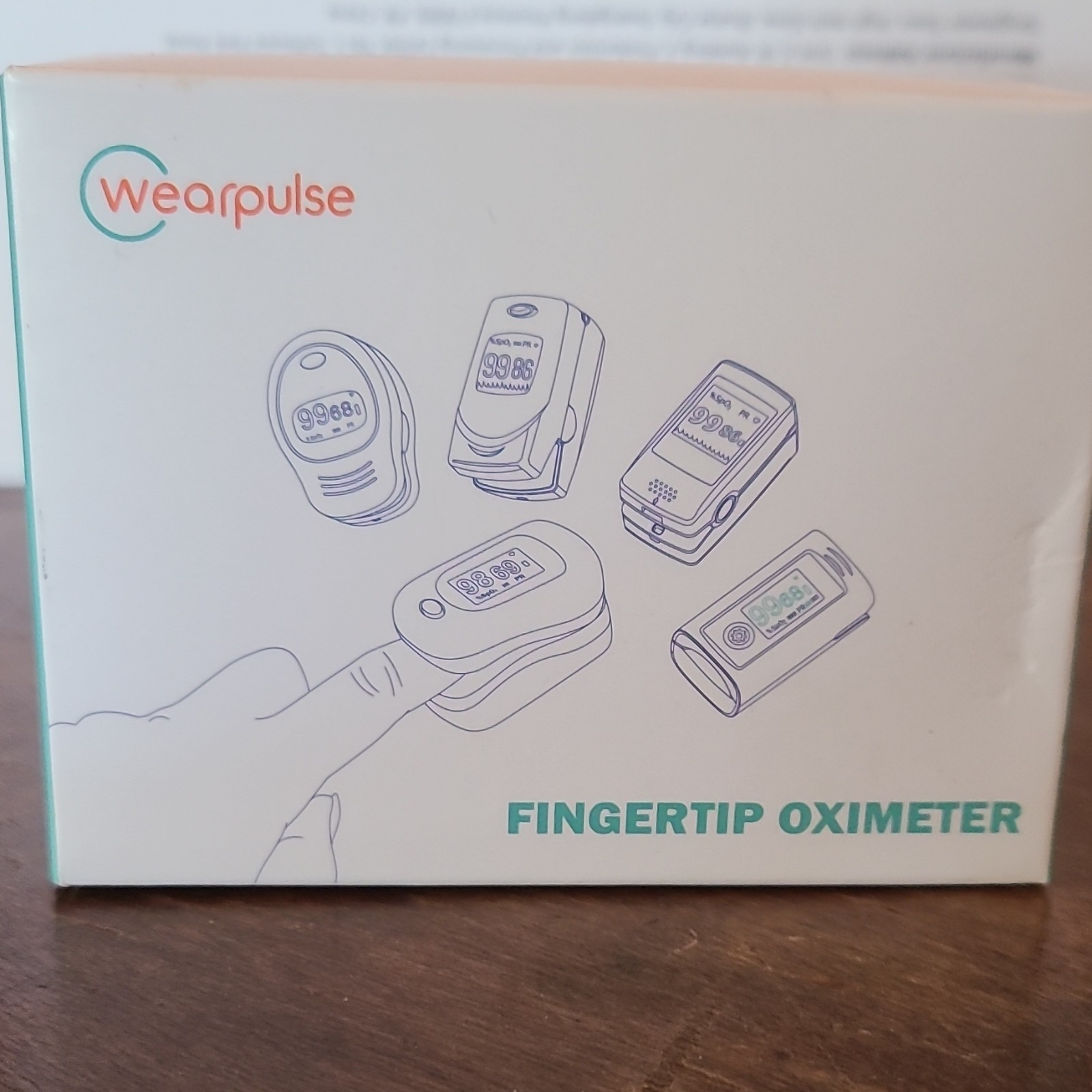 Wearpulse Fingertip Pulse Oximeter Auto Power Visual Audible Alert Battery