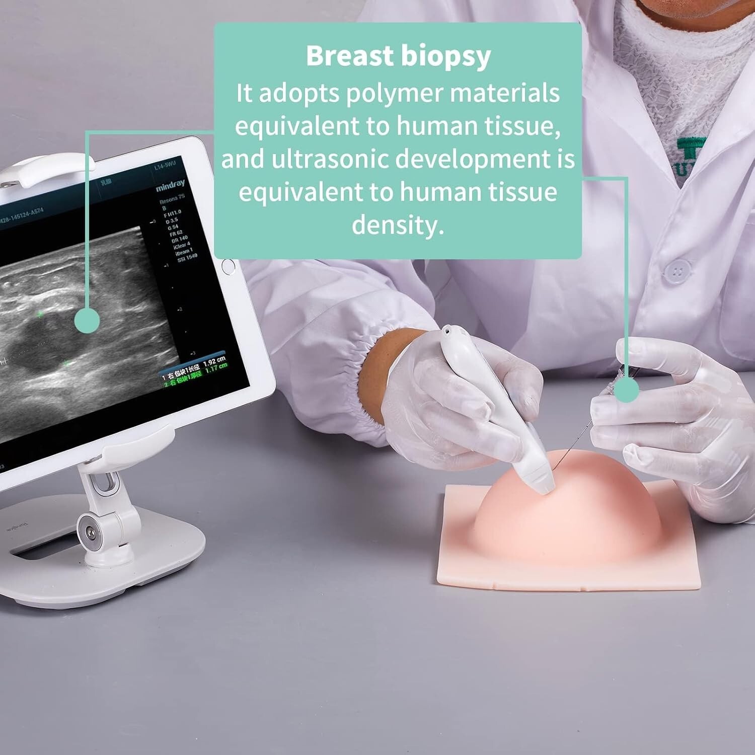 1PCS Breast Ultrasound Puncture Model, Biopsy 4 Simulated lesion, Skill Training