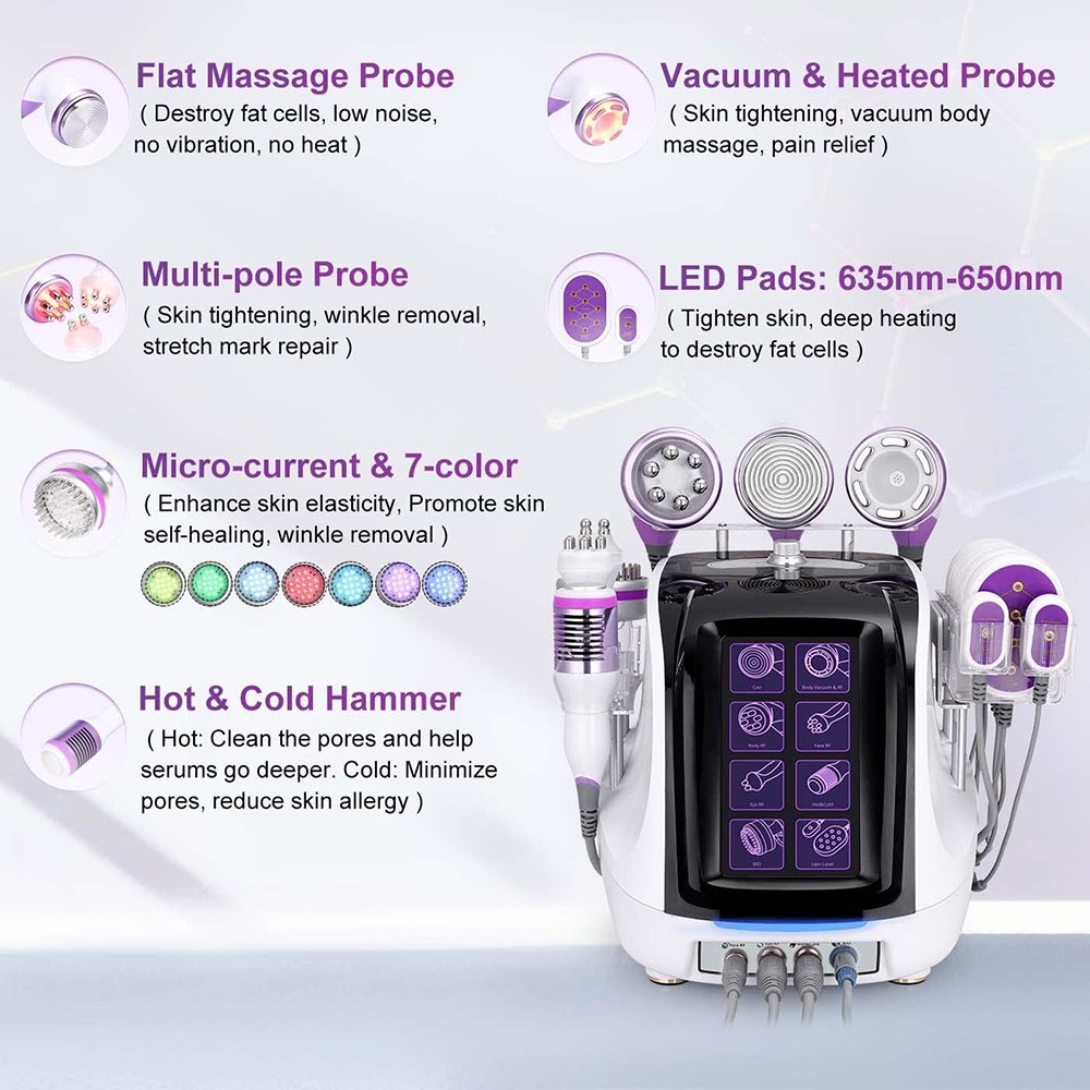 Multifunction 9 in 1 Beauty Machine for Body Massage Facial Skin Care Salon Use