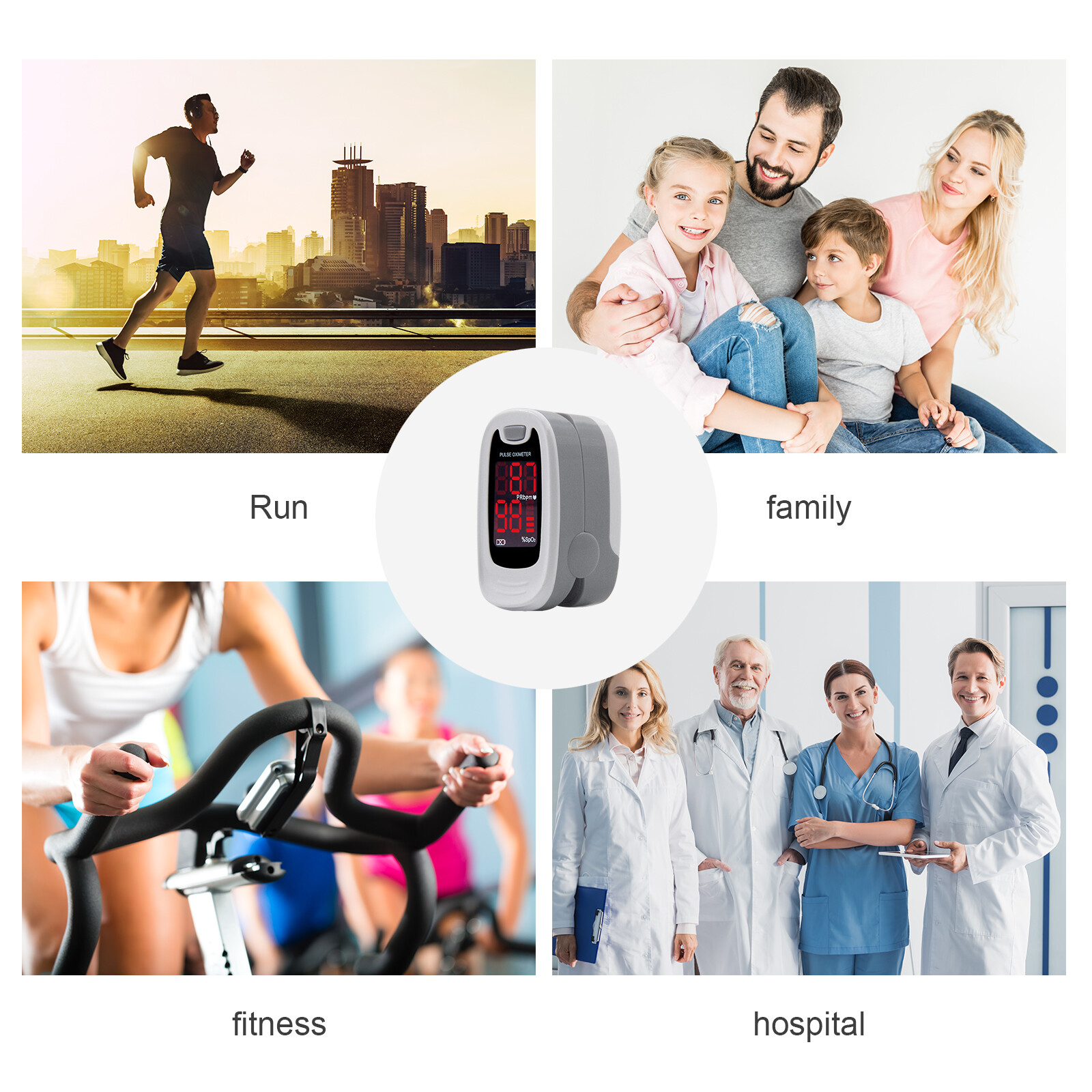 Fingertip Pulse Oximeter Spo2 Blood Oxygen Pulse Heart Rate Monitor Machine