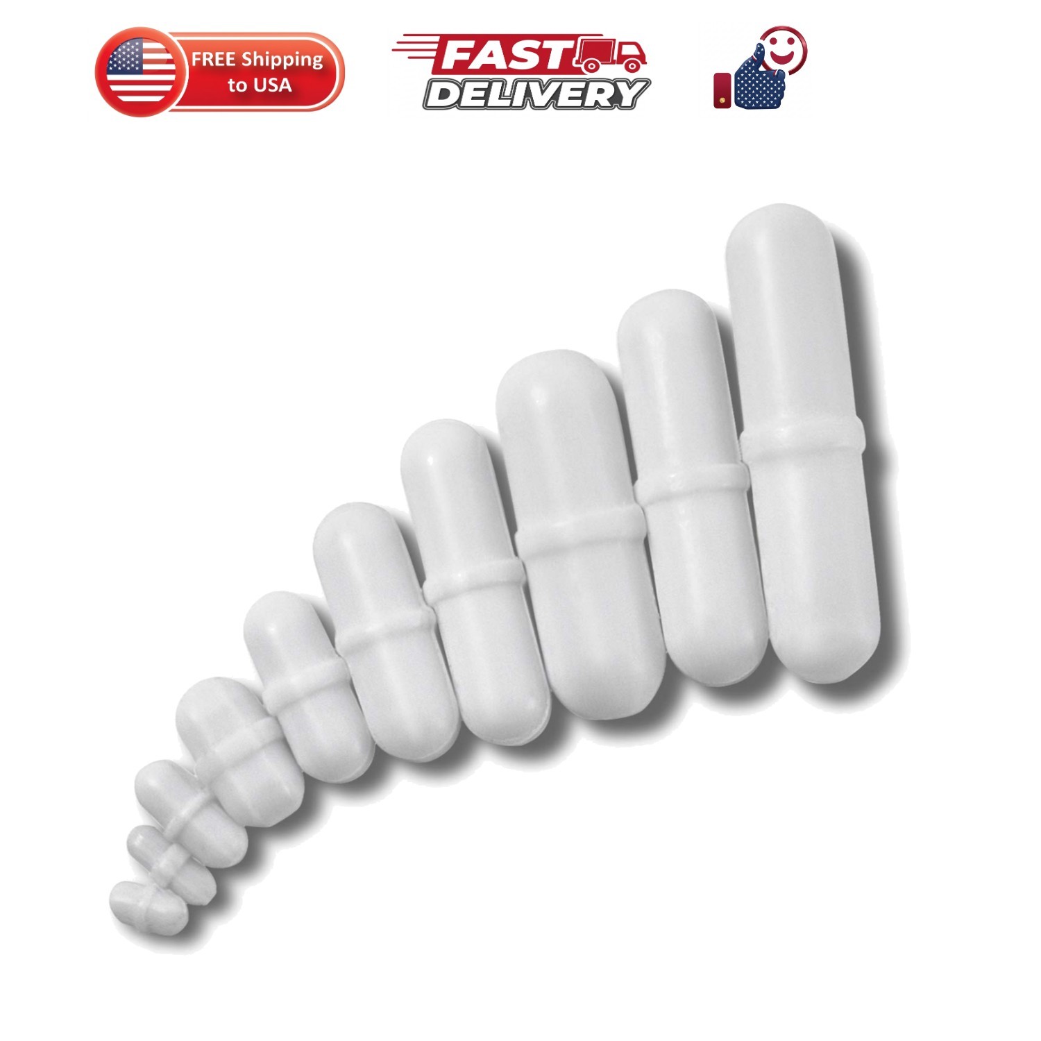 10pcs PTFE Magnetic Stirrer Mixer Stir Bar Spinbar White Color