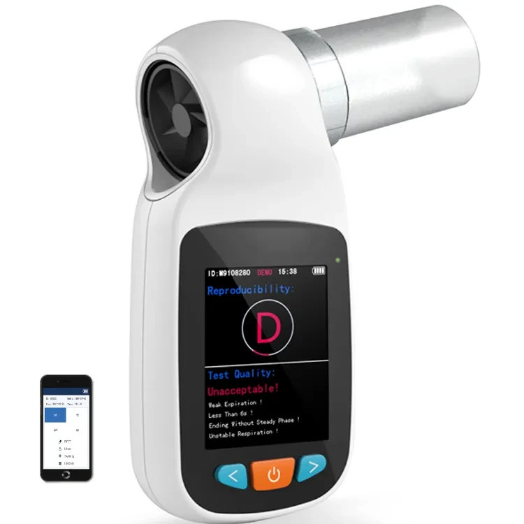 Handheld Pulmonary Function Spirometer Lung Volume Test Bluetooth App Mouthpiece