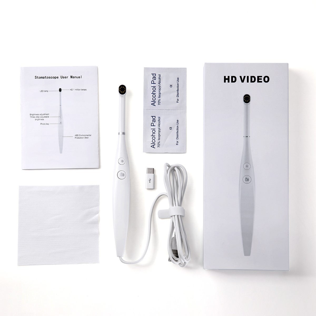 AZDENT Dental USB Imaging Intraoral Camera Real-time Video 8LED Light Endoscope
