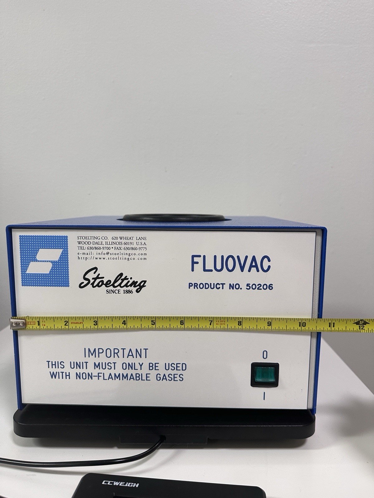 FluoVac Stoelting 50206 active anesthetic gas scavenging unit/110V/Warranty