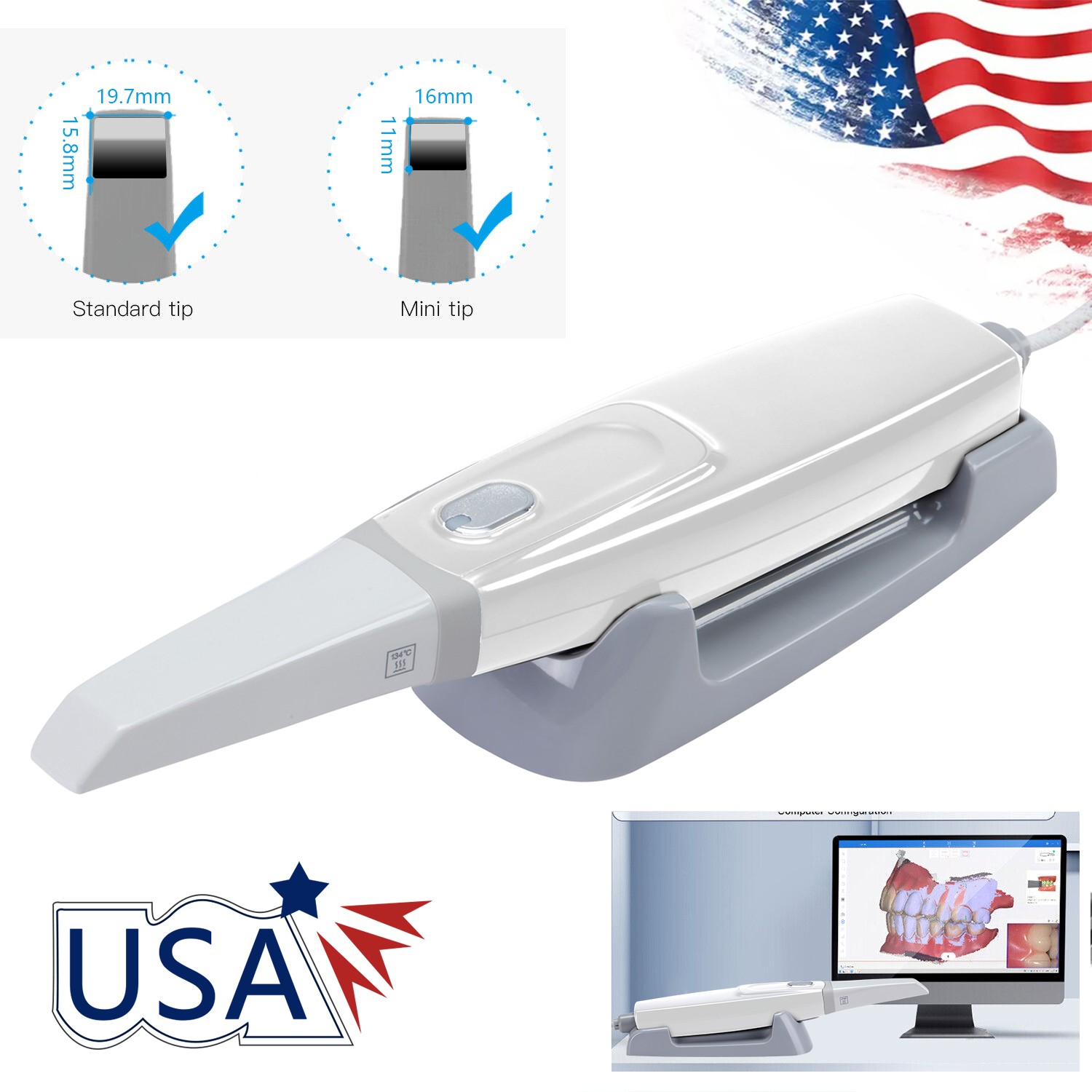 Dental 5Lights LED E-Generator High Speed Fiber Optic Handpiece 4Hole Shadowless