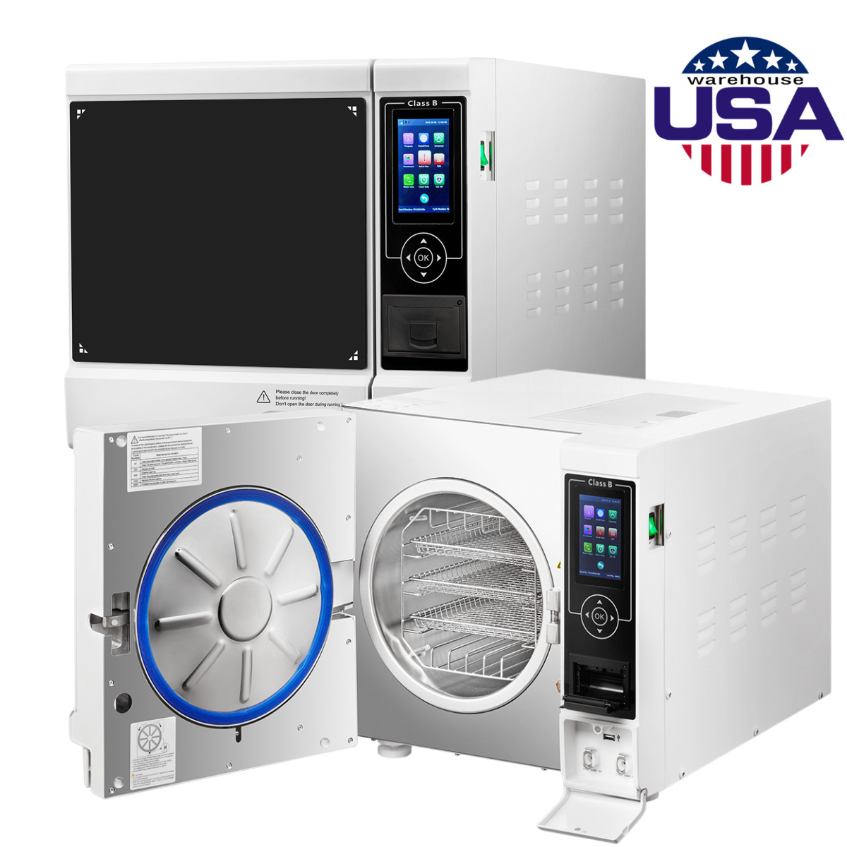 18L/22L Dental Autoclave Steam Sterilization Class B Sterilizer with Printer