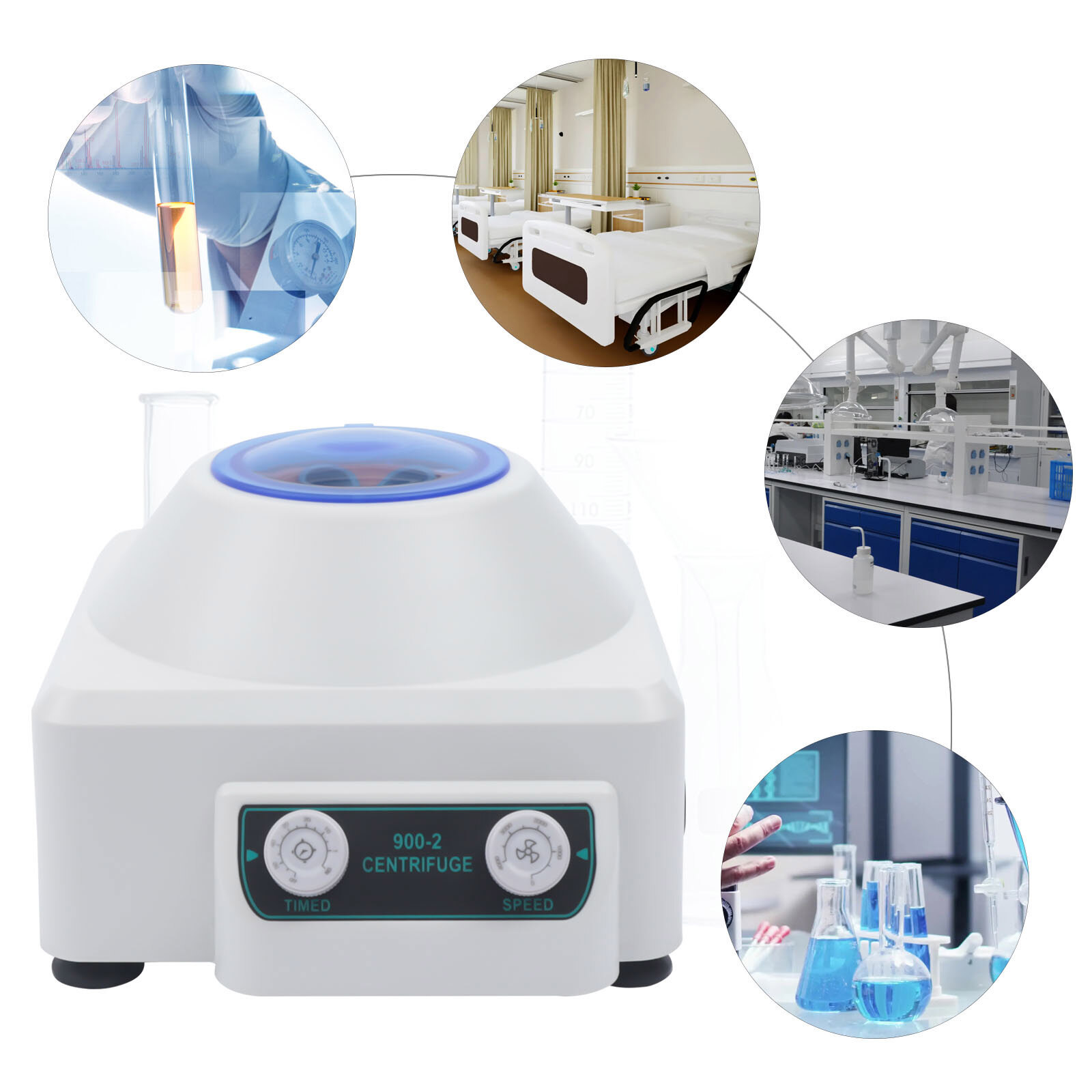 Medical Centrifuge Benchtop Electric Lab Centrifuge 110V 4000rpm White Portable